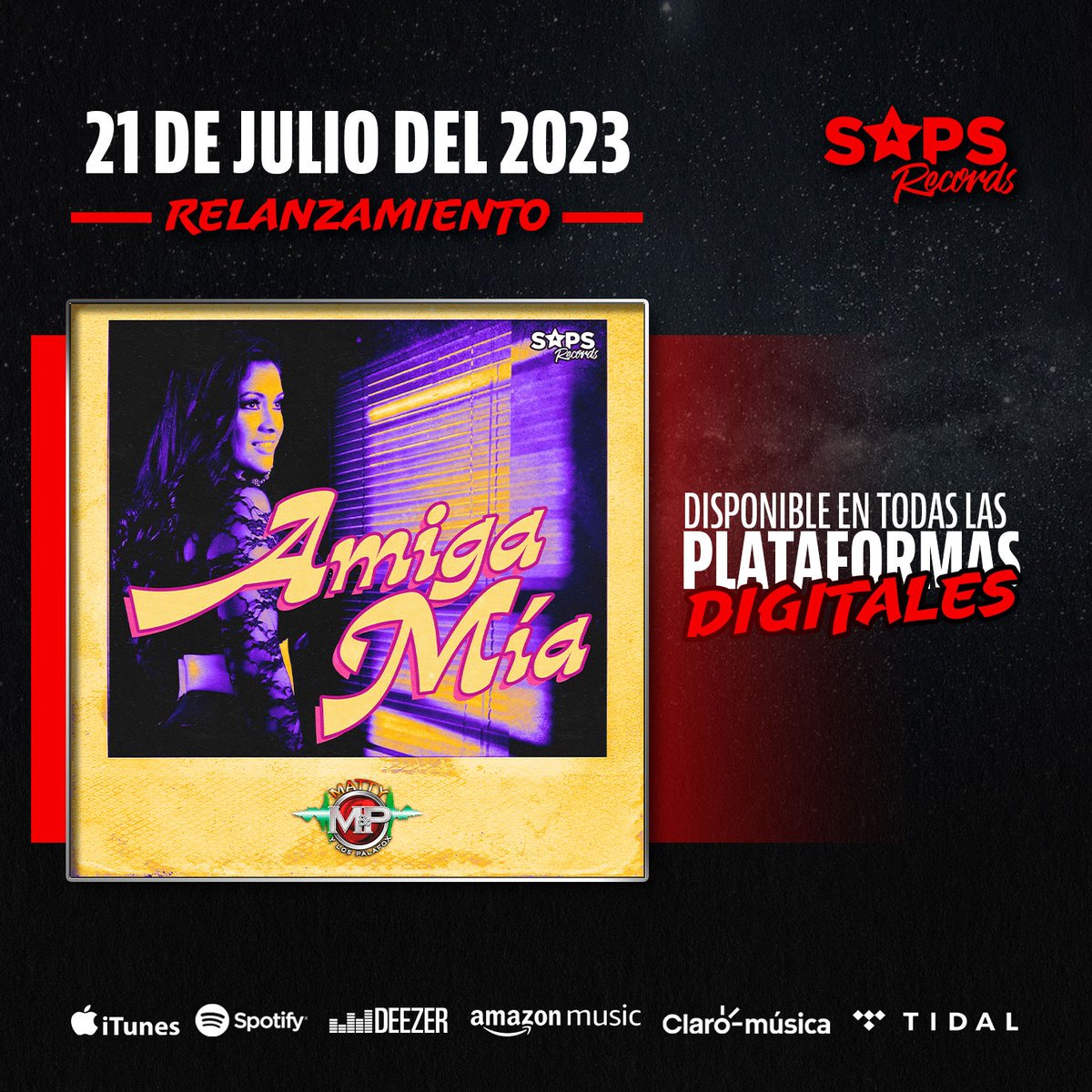 ¡No te pierdas el lanzamiento de "Amiga Mía" el 21 de julio en todas las plataformas digitales y déjate llevar por esta historia de amor prohibido! 🌟❤️
onerpm.link/448665933732 👈🏻