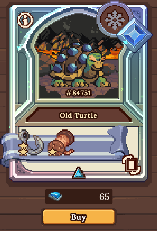 boggsee33's tweet photo. An #OldTurtle was spotted on Market #floor with a whopping 105% of catching multiple fish for only 65c. Told my hero's to buy on spot when they locate deals like this. @DeFiKingdoms #defikingdoms #turtle #pet #nft #crypto https://t.co/1ckquTyr71