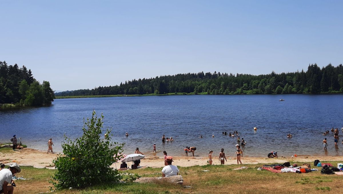 icidromeardeche's tweet photo. #Canicule le lac de Devesset sur la montagne ardéchoise pris d'assaut par des vacanciers en quête de fraîcheur https://t.co/c1jiZ8SV4R https://t.co/pq7uI5VcQy