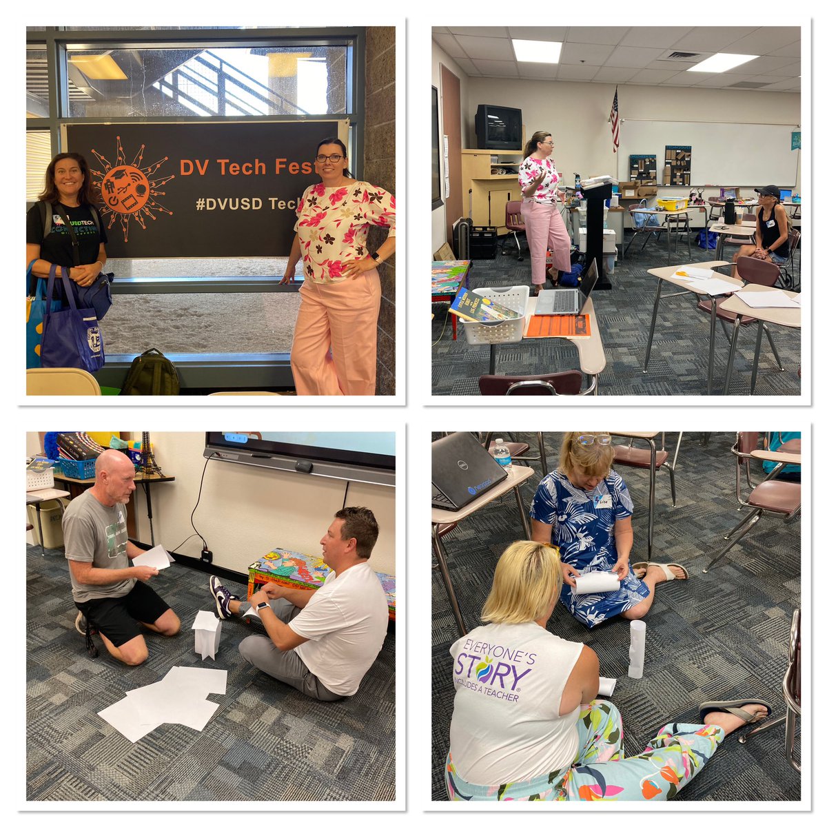 jaimehansendvu1's tweet photo. Wow! What a day! Representing @DVUSD &amp; @CanyonSpringsDV  with my #STEM teammate @mmeloveland the importance of STEM Education &amp; Makerspaces.  Met some #Extraordinary Ts looking to enhance their teaching with EDP resources &amp; tech tools! Look at those towers! Way to go! #dvtech 💙 https://t.co/qNMSHutxuz