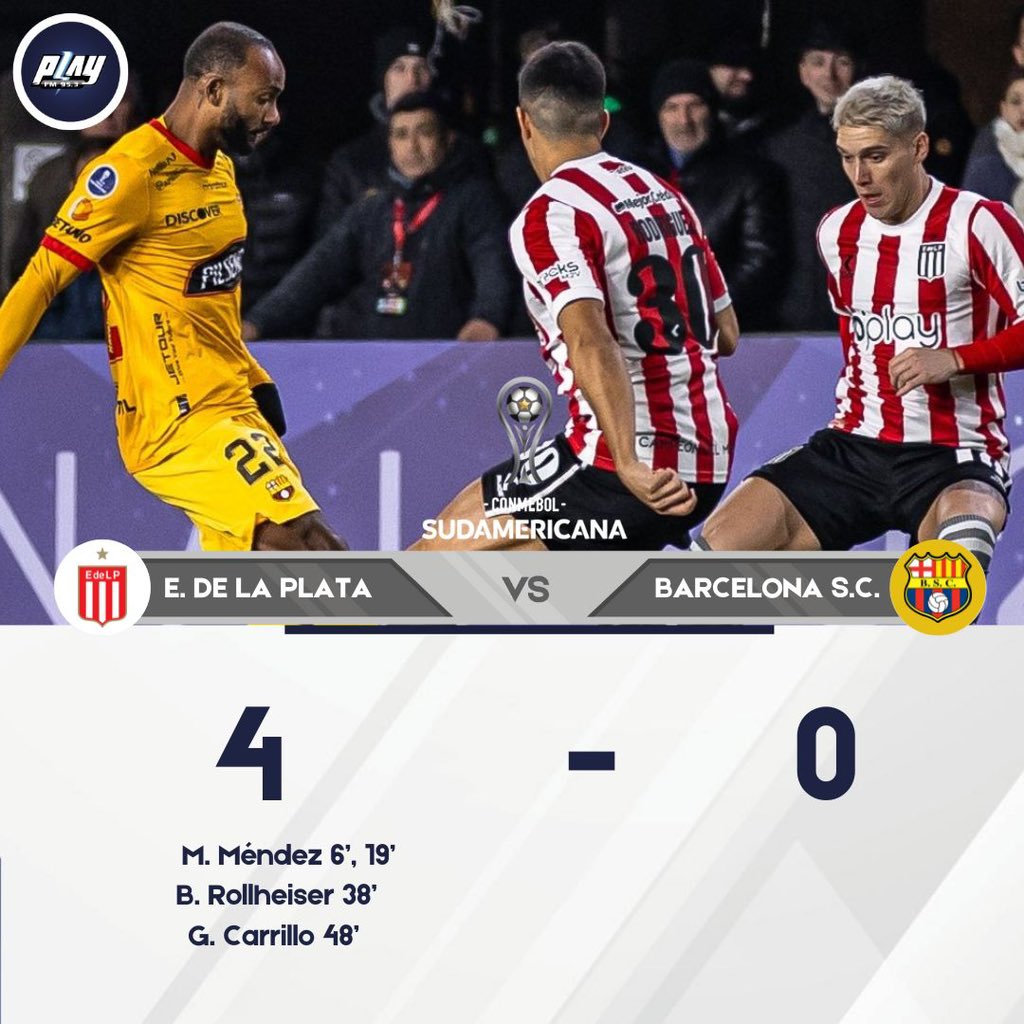 sucredeportesec's tweet photo. ❌ ¡HUMILLADOS EN LA PLATA! 😳

📌 #EstudiantesLP aplastó 5-2 en el global a #BarcelonaSC por los 16avos de final en #Sudamericana 👀.

😱 A #Barcelona le queda ganar la segunda etapa de #LigaPro para salvar el año 🤯.

#BSC #Ecuador #CopaSudamericana #EDLPvsBSC https://t.co/bSCcjOkDag