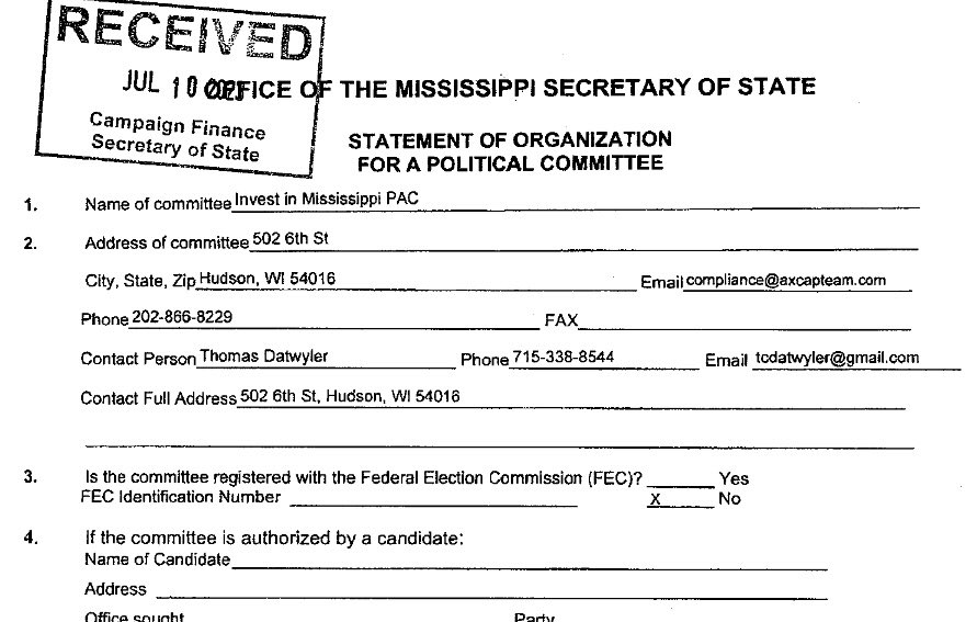 rickybishop's tweet photo. The “Invest in Mississippi pac” dropped this add today lying about @DelbertHosemann record. But guess what they are not even from MS they are from Hudson, Wisconsin. Why are out of state pacs coming in to lie to you? 🤷♂️ don’t be fooled #DelbertDelivers https://t.co/GafMSvnnOf