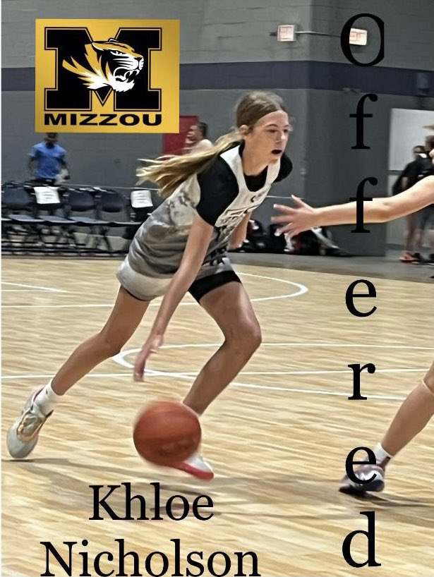 khloe_nicholson's tweet photo. So excited to announce that I have received my first offer from @MizzouWBB Thank you so much @CoachPingeton for an amazing conversation! @coach_beverly @258Mentality https://t.co/cuArnS3LLv