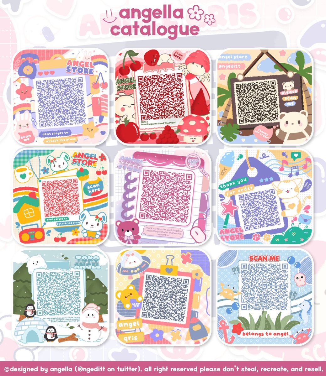 a retweet will be appreciated🥺💓
haii aku open qr deco / qris deco daily dan ini beberapa katalognya! please hmu on dm if you're interested! also, leave a trace if you want to be mutual. thankyou💓

#zonaba #zonauang