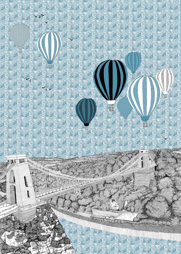 womensart1's tweet image. 'Balloons over Bristol' by Clare Halifax, contemporary UK printmaker #WomensArt