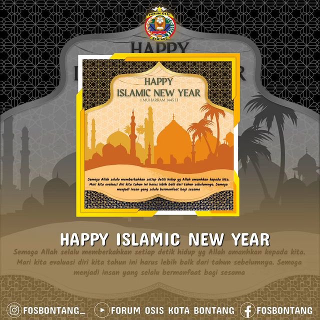 Fosbontang_'s tweet photo. Halo pelajar kota bontang 👋🏻

Kami Dari Forum OSIS Kota Bontang Mengucapkan Selamat hari tahun Baru islam, 1 Muharram 1445 H

Forum OSIS Kota Bontang [Bersama Kita membangun Bontang] https://t.co/THFI1hUEHY