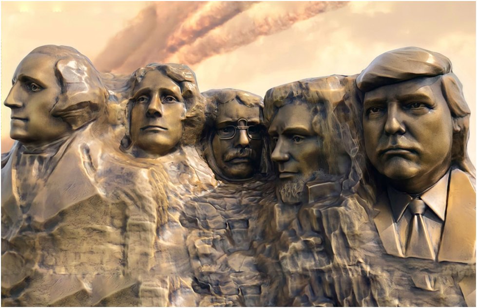 South Dakota Governor, Kristi Noem, gave this to President Trump - his likeness added to Mount Rushmore. It’s 27 inches wide, 12 inches tall.

I want one! https://t.co/Yr4N8X2RRY