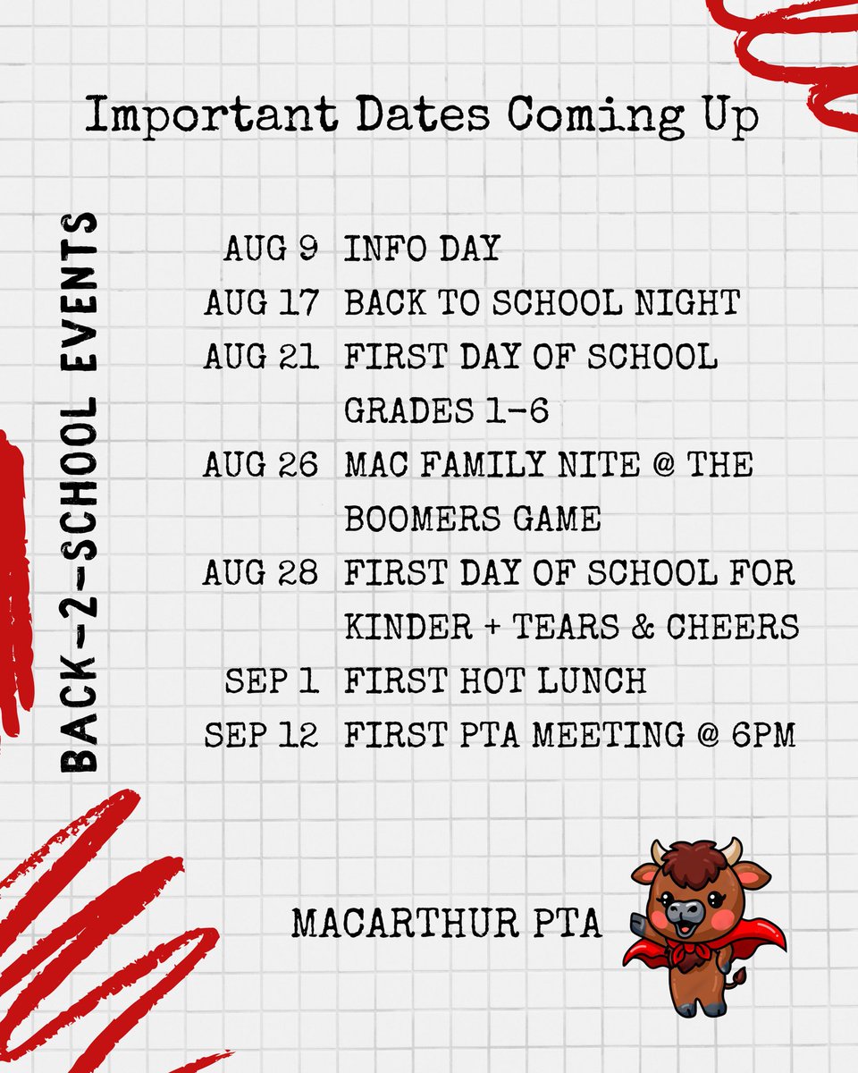 Upcoming MacArthur Back-2-School Events🗓️ <a href="/MacToros54/">MacArthur International Spanish Academy</a>