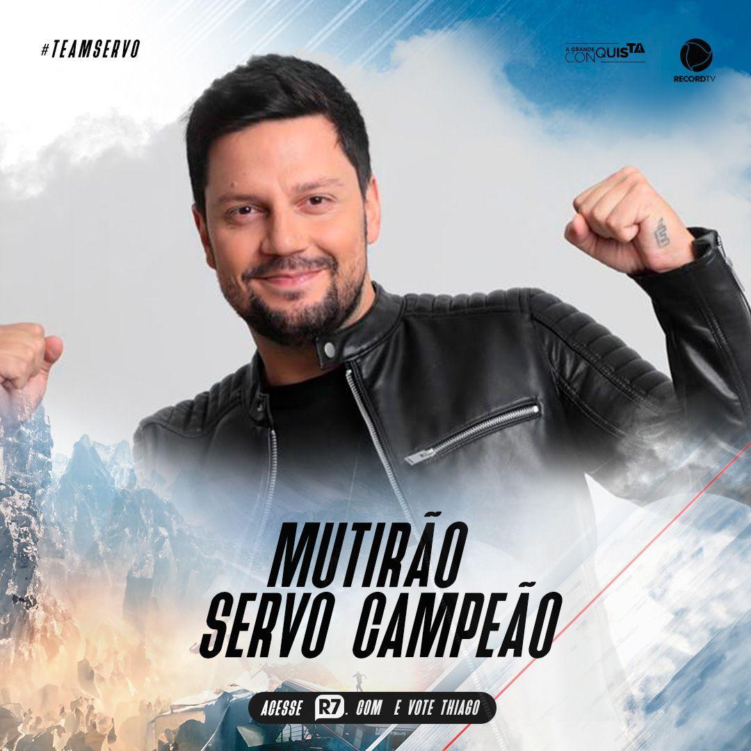 🚀MUTIRÃO SERVO CAMPEÃO INICIADO🚀

⚠A CADA 10 VOTOS DEIXE UM EMOJI NESSE TWEET!
🎯META: 2000 Replies;
⏳ENCERRA ÁS 01Hrs;
🚨O VOTO É PARA GANHAR, PORTANTO VOTE NO THIAGO!
🤫Foco no R7, sem divisão de votos.
📲LINK: recordtv.r7.com/a-grande-conqu…

#AGrandeConquista || #ServoCampeão