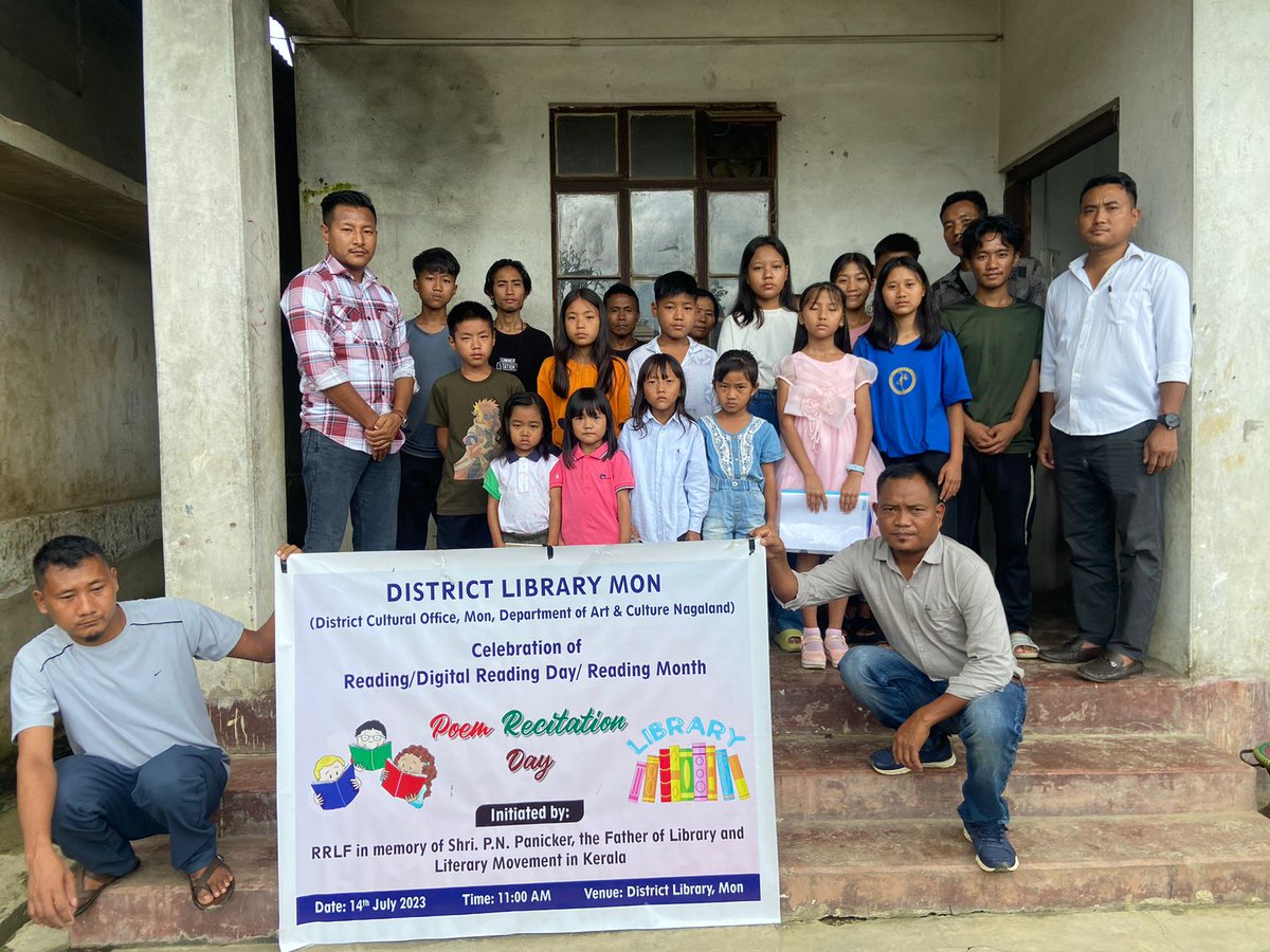 MonLibrary's tweet image. District Library Mon celebrated Reading/Digital Reading Day/Reading Month with Poem Recitation on 14th July 2023, in memory Shri. P. N. Pannicker, who is the Father of Library and Library movement in Kerala. @RrrlfKolkata