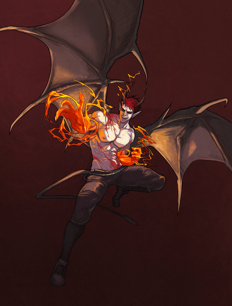 Orvaen's tweet photo. An attack I did on @HJing2810563308 awesome dragon boy, Valcan. #artfight2023 #teamvampires https://t.co/3IA2xtGs68