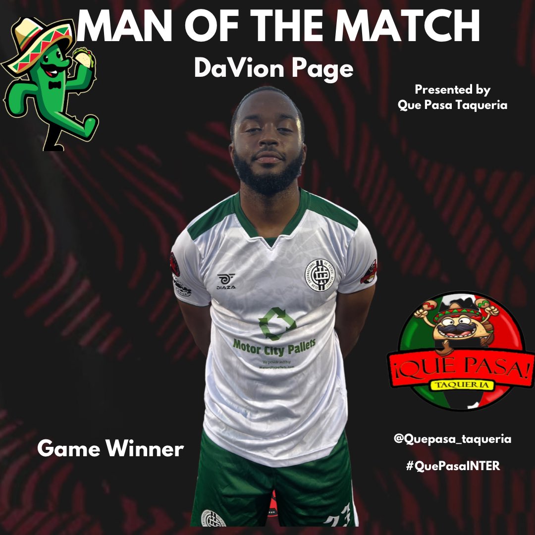 InterDetroit's tweet image. INTER DETROIT 
MIDWEST EAST CHAMPS 🔥
Tonight’s MOTM 🌮 🇲🇽 presented by Que Pasa Taqueria : DaVion Page  with the game winner 🚀
VAMOOOOOOS 🏆 
Not done yet…
#VamosINTER 🏴‍☠️