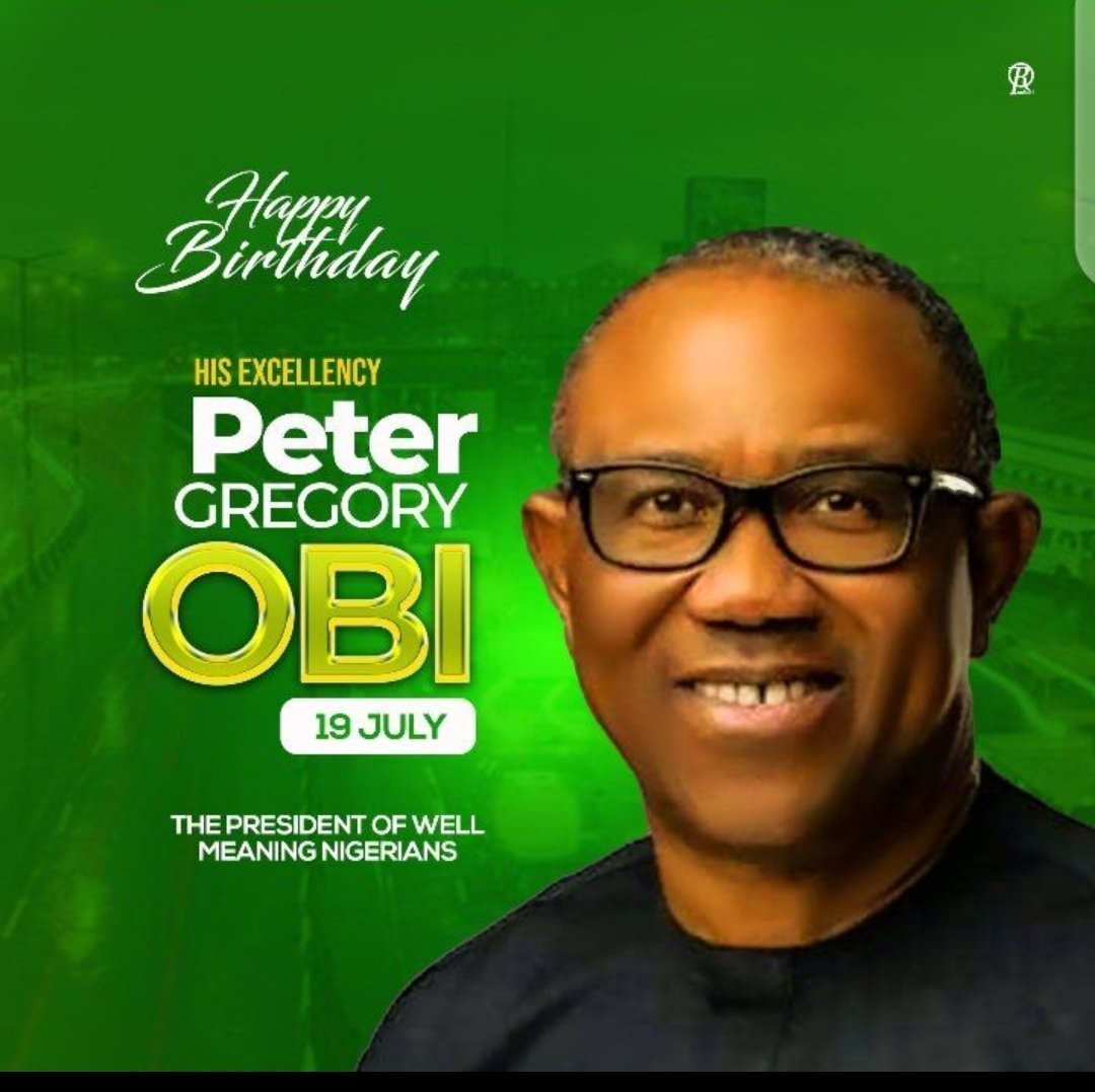 The a conqueror the champion the lion is here 
50 gbosa for man were Sabi
Happy birthday 001
After you na still u
On this special day
May God bless you with strength and longevity
#PeterObiAt62 #ObidientMovement