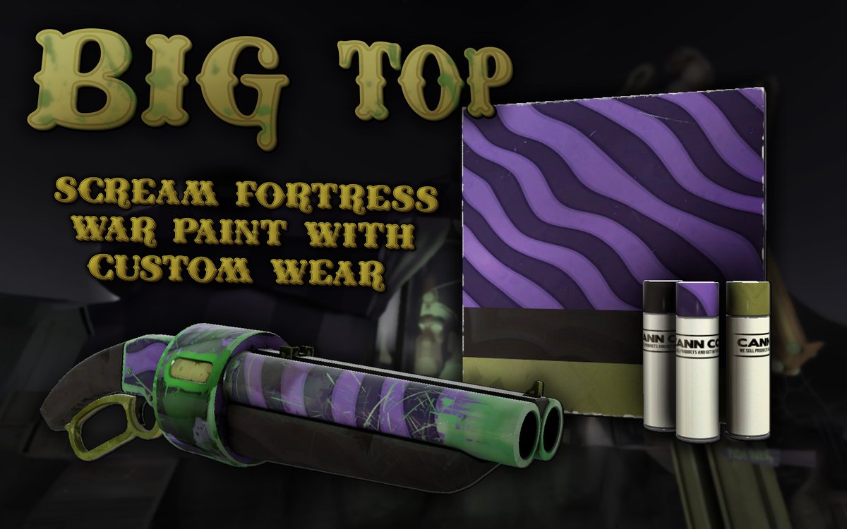 RT @TF2Emporium: New Halloween War Paint, Big Top! Vote now on Steam Workshop: https://t.co/NtyAwreGqi #TF2 https://t.co/AKf8SHv1mr