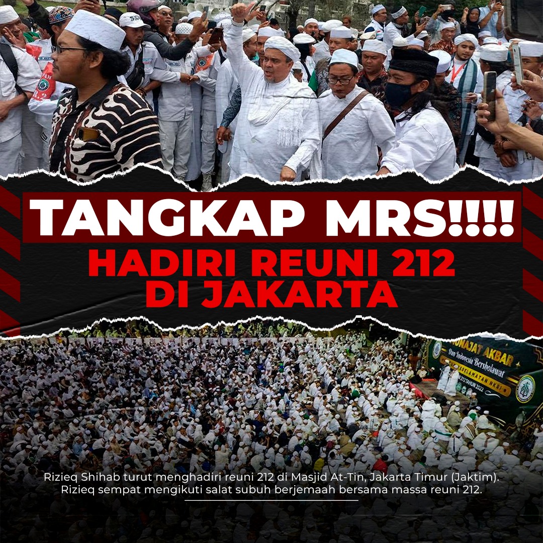 rayasasa01's tweet photo. Tangkap MRS !!! Hadiri Reuni 212 Di Jakarta
#Rizieq #rizieqsihab #penjarakanrizeqsihab #melanggarhukum #habibrizieqshihabs #reuni212 #rizieqperusaknkri #rizieqcorengnamabaikislam #penjarakanhabibrizieq #habibrizieqbinsyihab #rizieqpatutdipenjarakan https://t.co/RI87U38G9o