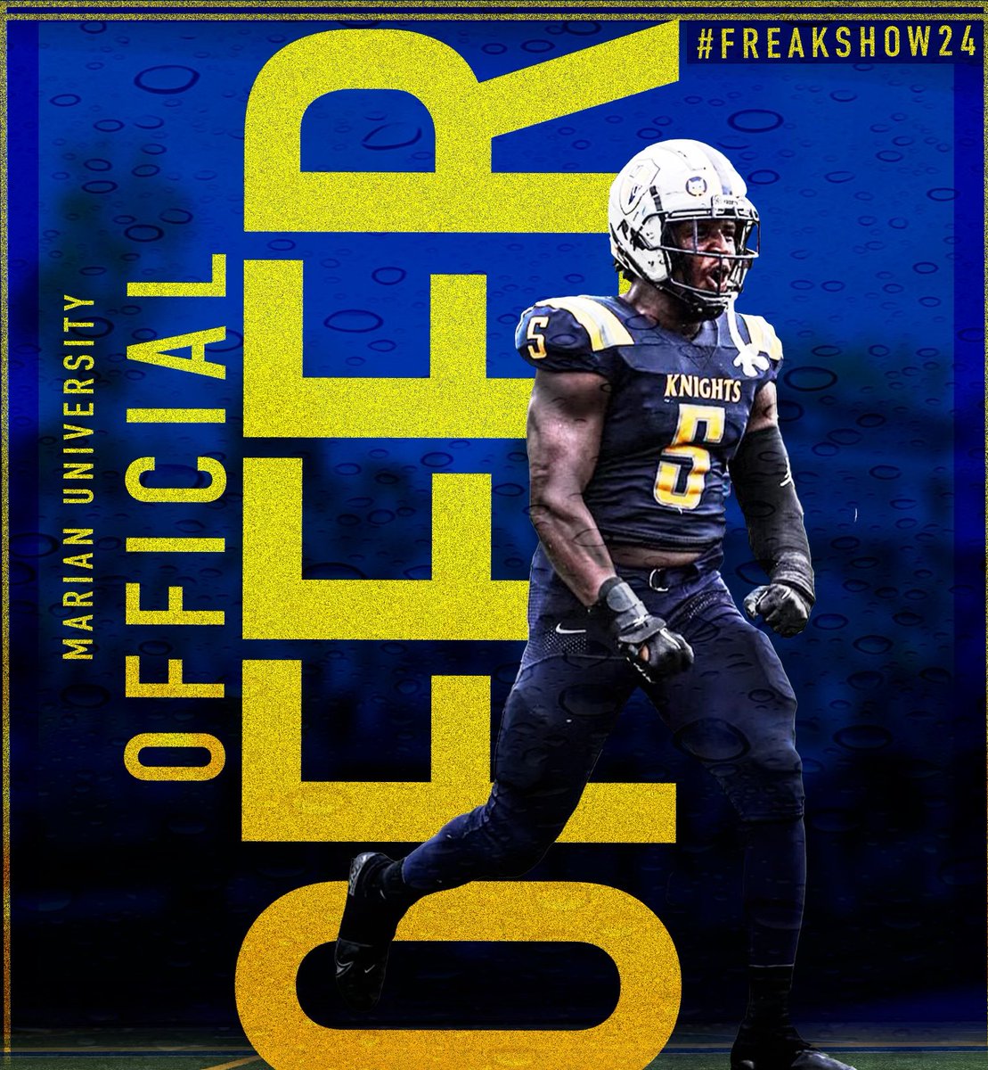 3Kaleb5's tweet image. Blessed and more appreciative to say I received another offer to play at the next level from @MarianUFootball 
Thank you 
@Coach_Paridaen @coach_nero @BillyHewig @Noah_McBride3
