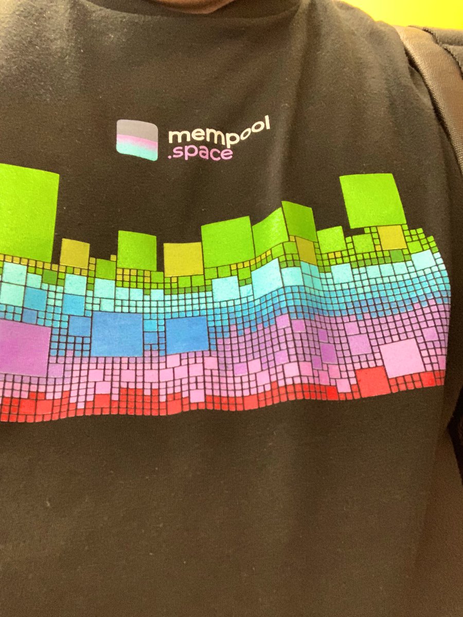 NabismoPrime's tweet photo. @mempool Wore this shirt to @bostonbitdevs tonight and several people asked me “What block is that?”

Which block is this shirt made from? https://t.co/jCgsr3Sxm3