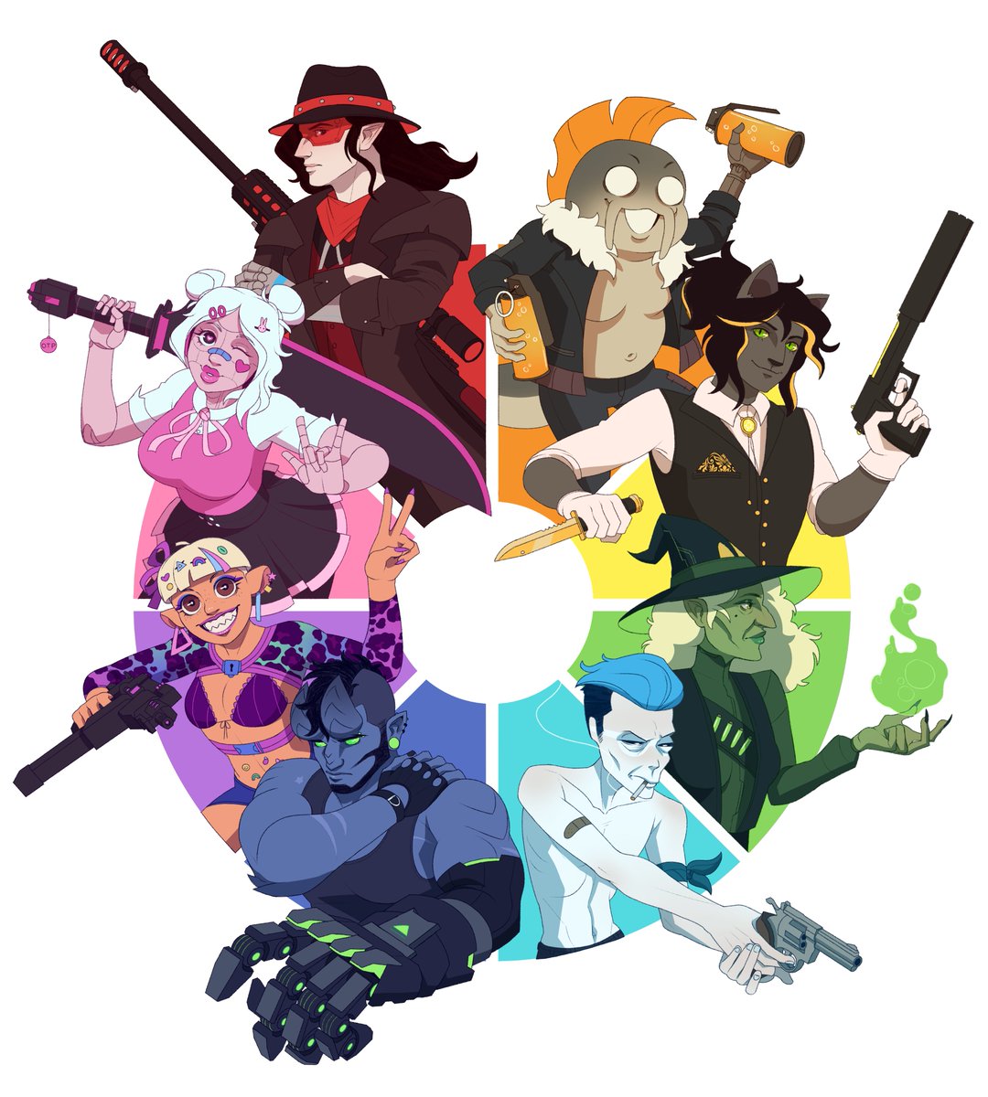 Cabbellard's tweet photo. I am very late to this color wheel trend, but today makes 3 whole years since starting a D&amp;D group with some very cool people!
Happy anniversary everyone, and here's to 3 more years❤️ https://t.co/mc4ACTB087