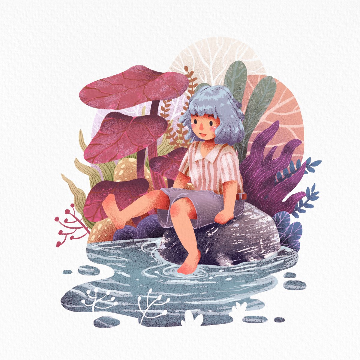AltaArtwork's tweet photo. drawing girl🙎‍♀️ playing in the pond..🐸💕

 #illustration #TaehyungxCartier  #WednesdayMotivation #ArtTankTuesday https://t.co/XwkPcfmGW5