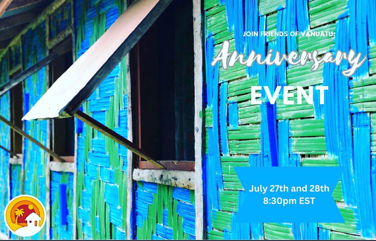 FriendsofV2's tweet photo. Join us for a fun 30 July event celebrating #Vanuatu independence, #FriendsofVanuatu anniversary, and work done at post by staff. 

Click the link in bio to register for the two day event! 

#peacecorps #peacecorpsvanuatu https://t.co/HNDDH0aPKg