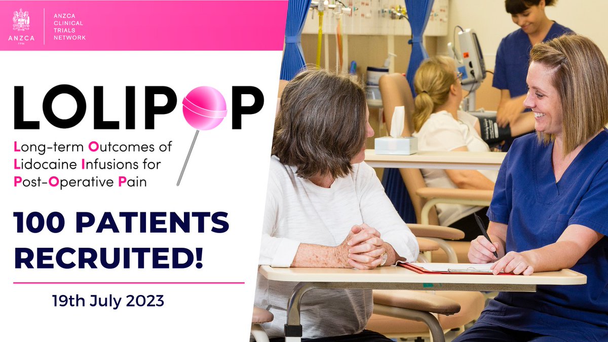 @LOLIPOP_Trial (@lolipoptrial) on Twitter photo Congratulations to the team at <a href="/sjog_healthcare/">St John of God Health Care</a> Subiaco for recruiting the 100th patient to the <a href="/LolipopTrial/">@LOLIPOP_Trial</a> 🍭👏
A massive thank you to all of our wonderful site teams & the amazing patients for their time, without them this wouldn't be possible
<a href="/ctn_anzca/">ANZCA Clinical Trials Network</a> @MonashCCS <a href="/ANZCA/">ANZCA</a> Congratulations to the team at <a href="/sjog_healthcare/">St John of God Health Care</a> Subiaco for recruiting the 100th patient to the <a href="/LolipopTrial/">@LOLIPOP_Trial</a> 🍭👏
A massive thank you to all of our wonderful site teams & the amazing patients for their time, without them this wouldn't be possible
<a href="/ctn_anzca/">ANZCA Clinical Trials Network</a> @MonashCCS <a href="/ANZCA/">ANZCA</a>