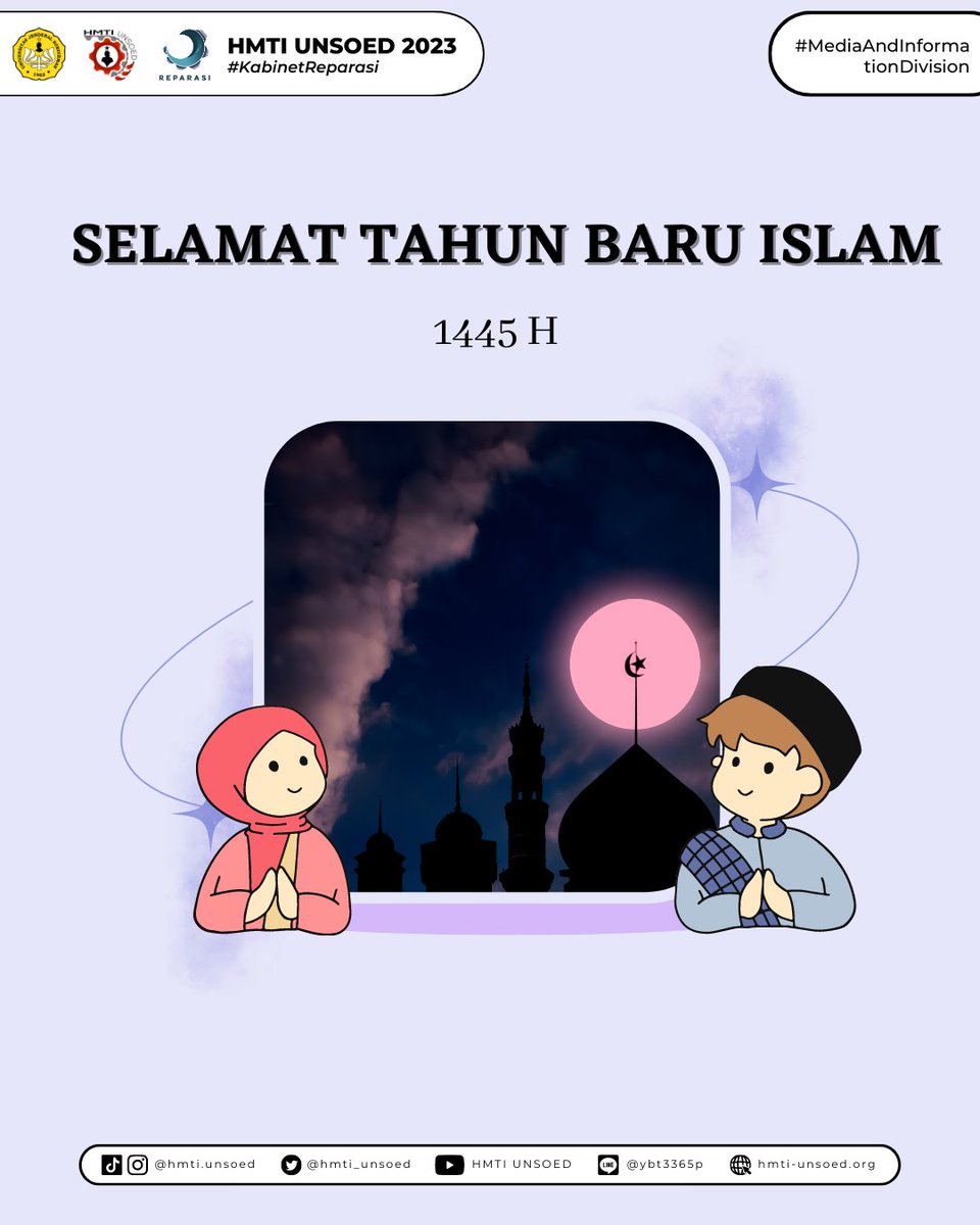 HMTI_Unsoed's tweet image. [TAHUN BARU ISLAM 1445 H]

Selamat Tahun Baru Islam 1445H!
Marhaban ya Muharram, Tahun baru Hijriyah adalah saat yang tepat untuk  menghargai momen-momen berharga dalam hidup kita.

—————
HMTI UNSOED 2023
—————
#KabinetReparasi
#SalamUnity
#JayaJayaKorsa
#HMTIUnsoed2023