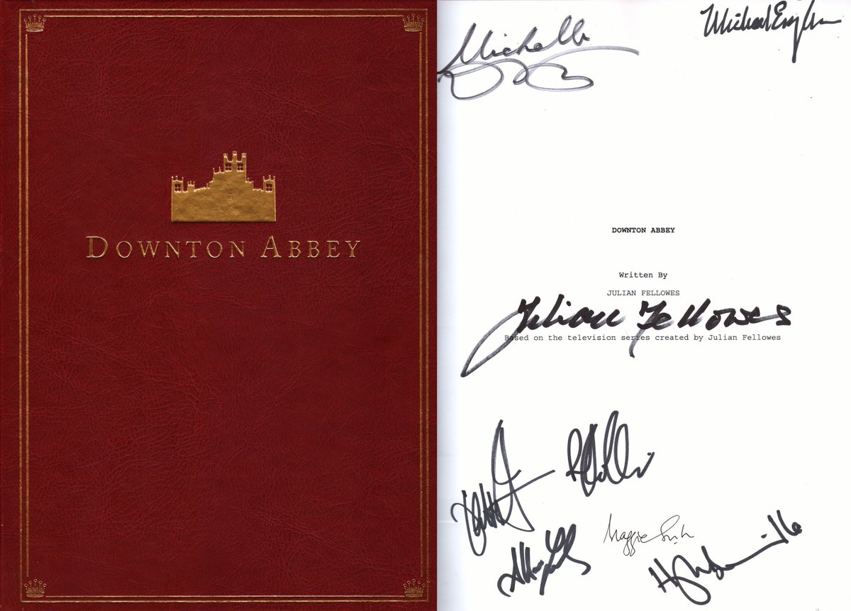 Happy Birthday to @ElizabethMcGov! 🎂
HFPA copy of the @DowntonAbbey screenplay, hand-signed by McGovern, @hughbon DL, Michelle Dockery, Dame Maggie Smith CH DBE, @RJC_ITV, @Allenleech, Michael Engler & Julian Fellowes DL, is from our collection.
#ElizabethMcGovern #DowntonAbbey
