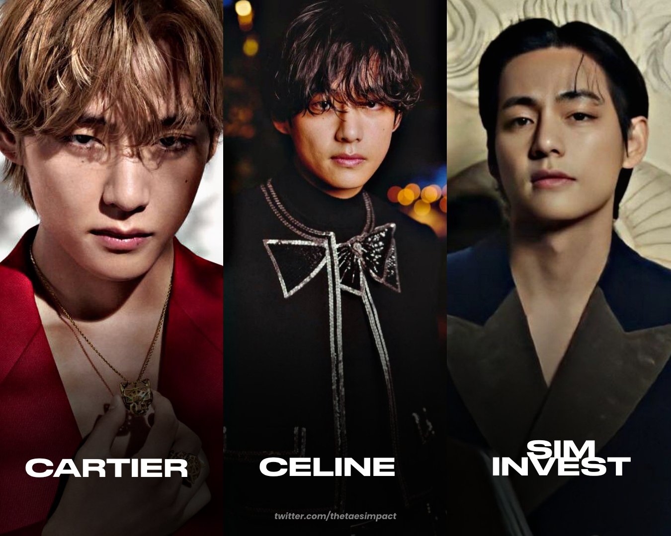 Tae Impact ⋆ on X: KIM TAEHYUNG is now a Brand Ambassador for Cartier,  Celine and SimInvest!  / X