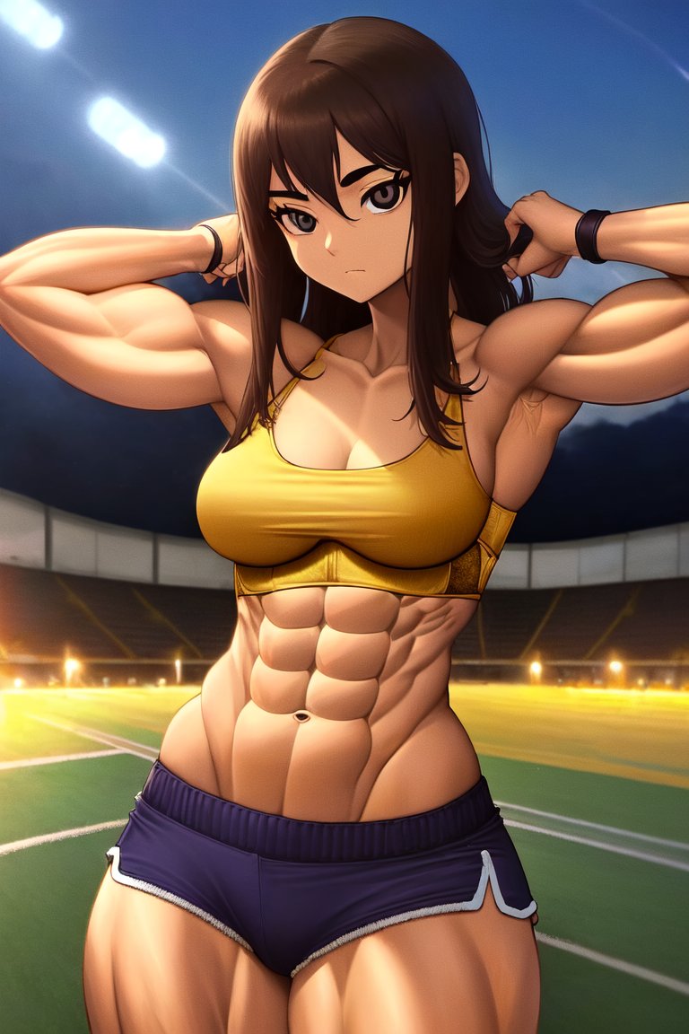 MuscleGirls_Art's tweet image. Morning: This muscle beauty is a hurdle girl in track and field! She is jumping over obstacles to get to the finish line! 
With so much muscle, her speed and leaping ability is amazing!

#musclegirl #trackgirl #illustration #muscleillustration