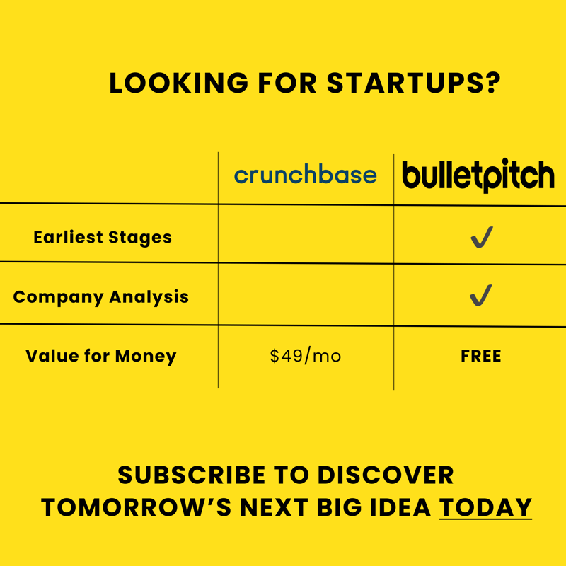 bullet_pitch's tweet photo. The world's top investors read Bulletpitch. 

Join the biggest newsletter in venture and get today's hottest startups delivered to your inbox each week 💰