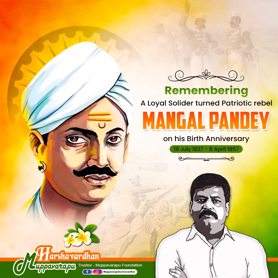 vardhan08's tweet photo. Remembering the life and works of Shri #MangalPandey ji, on his birth anniversary. 

Each one of us, shall study, acknowledge and get inspired from the selfless service of this brave Indian revolutionary who laid impetus to our freedom struggle. https://t.co/Srqgscc3ru
