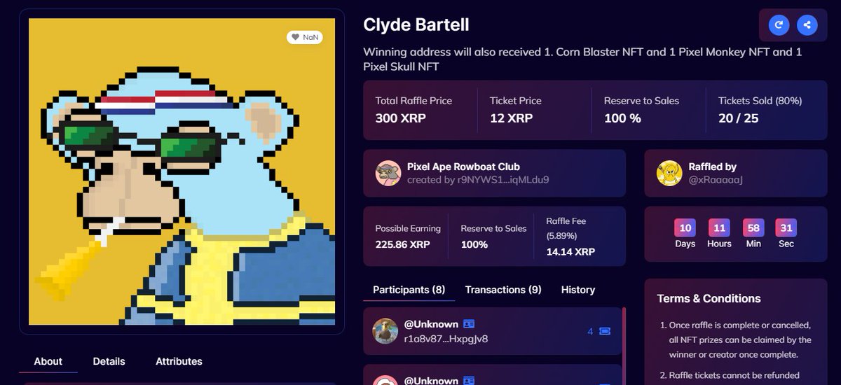 5 MORE TICKETS! AND WE FIRE! 

secretraffles.xyz/raffle/67

#ETH #BTC #Ordinals #Solana #ALGO #AlgorandNFTs #XRPLCommunity #XRPL #XRPLedger <a href="/SecretLabsXRPL/">SecretLabsXRPL</a>