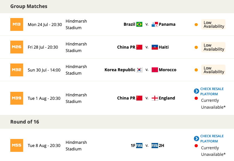 jacksongs's tweet photo. One day out from the start of the Women's World Cup, tickets at Australian venues are scarce. https://t.co/PNusg6PtPW