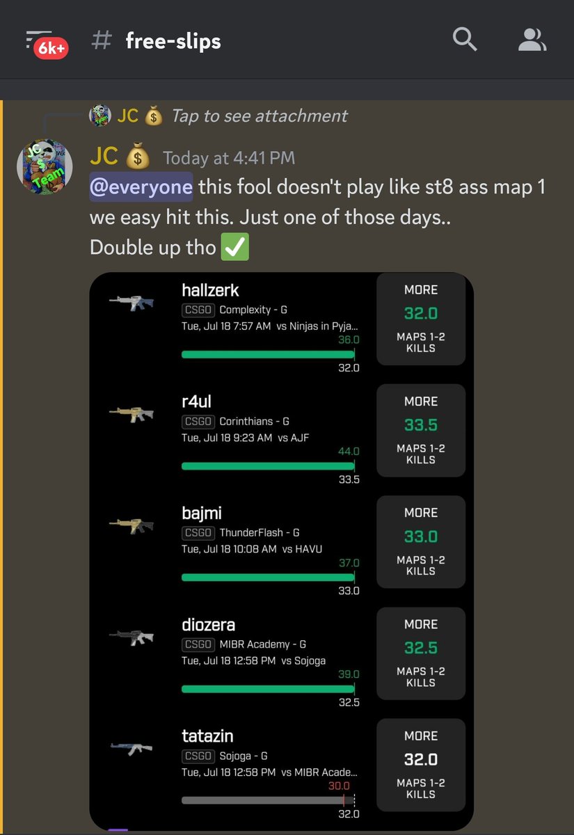 JCMONEYTEAM's tweet image. Love when the #FreeSlips bang for the discord. Love the support from everyone so always give back a little. Check us out 
#GamblingTwitter #sportsbettingtwitter 
LIKE/FOLLOW/RT