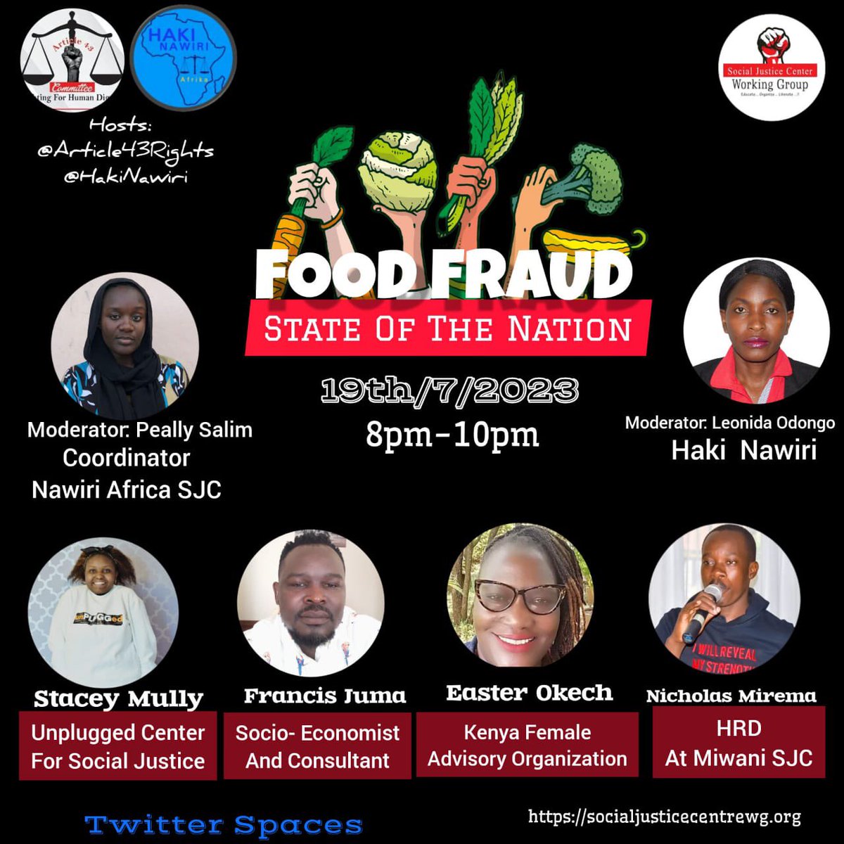 KirituEdwin's tweet photo. Join this week's discussion as we continue to disseminate and discuss matters food sovereignty and Security
Link 👇
https://t.co/b008U6QRcz…
Hosted by @Article43Rights alongside @HakiNawiri
 #FOODSovereigntyNOW 
#NJAARevolution
@AWID 
@kilimoKE https://t.co/vMax0iTJvc