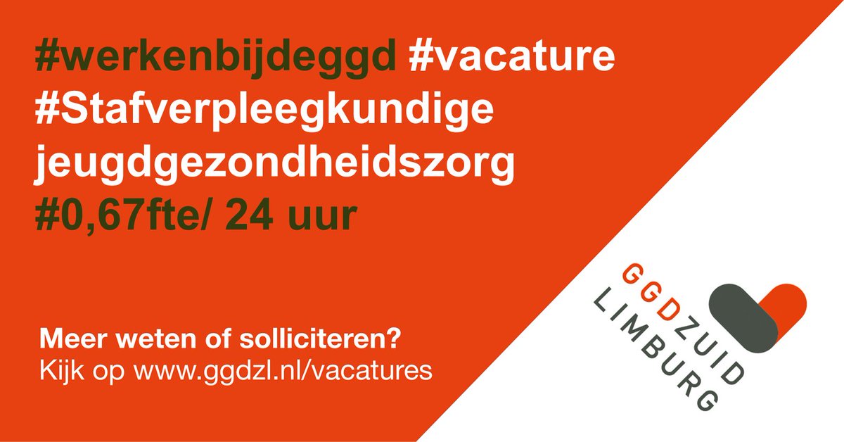 Wij zoeken een enthousiaste stafverpleegkundige die in het bezit is van een diploma HBO-V en ervaring heeft met het schrijven van beleid, het implementeren van beleid en kwaliteitsborging. Bij voorkeur heb je ervaring met preventieve zorg.

Meer info? ggdzl.nl/over-de-ggd/va…