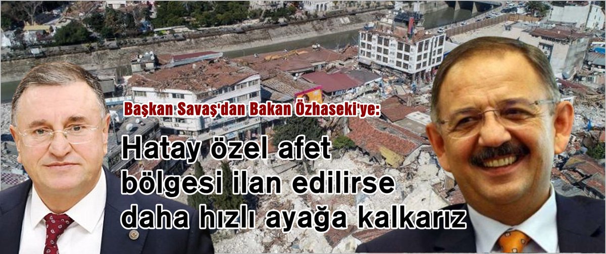 Hatay’ın yeniden ve sağlıklı yapılanması için el birliği ile çalışmalıyız. Hızlı bir şekilde insanlarımızı umutlandırmamız lazım. Eğitim ve barınma sorunlarınınçözülmesi gerekiyor. Bakanımız Sayın Özhaseki dertlerimizi anlıyor
hataypusula.com/baskan-savasda…