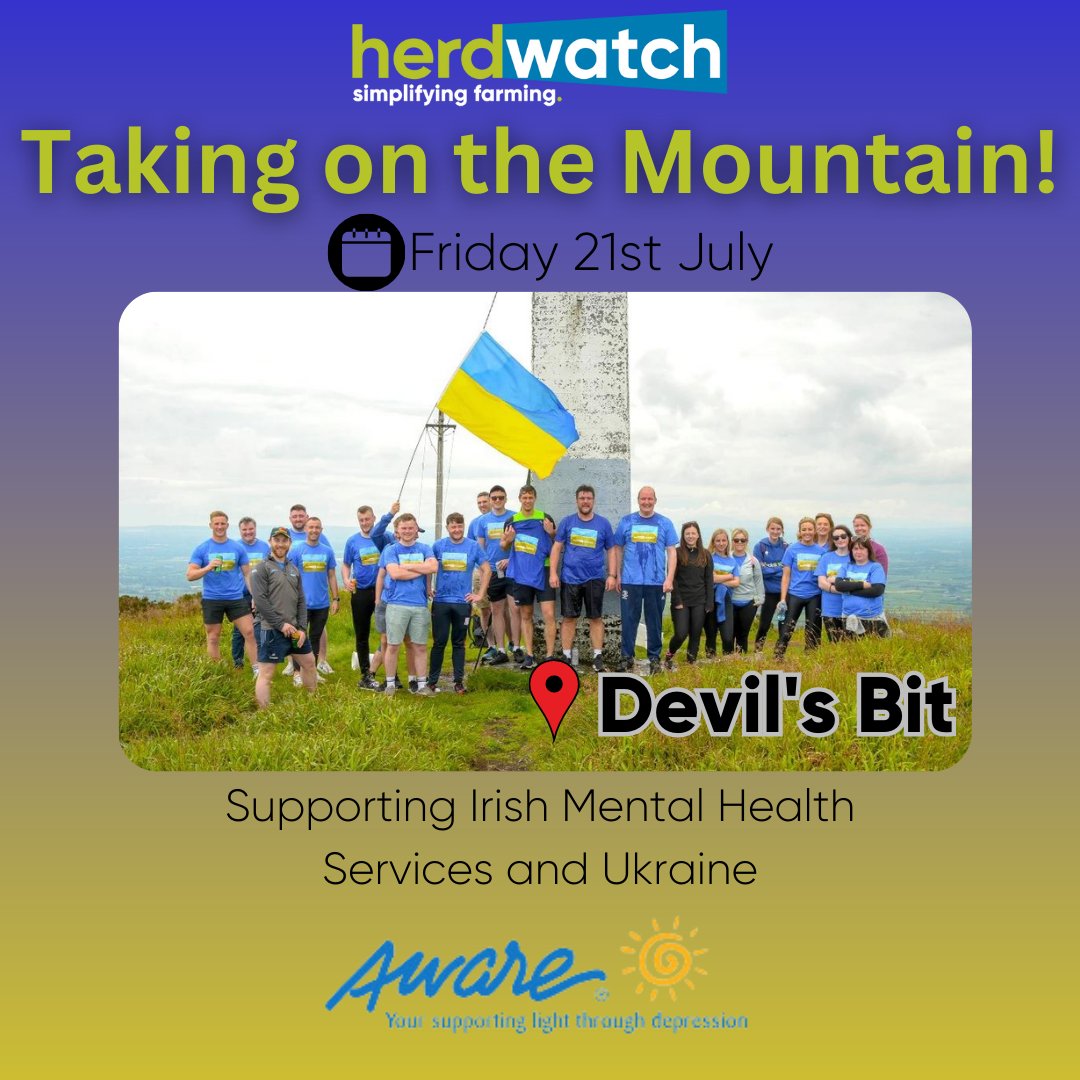 Herdwatch's tweet image. 📢All Happening this Friday!👣
2 days to go until the Herd takes on the Devils Bit for 2 very deserving charities!
Thank you so much to everyone who has donated so far! 
T️o donate- click the link hubs.li/Q01Y836D0
#herdwatch #fundraising #devilsbit
