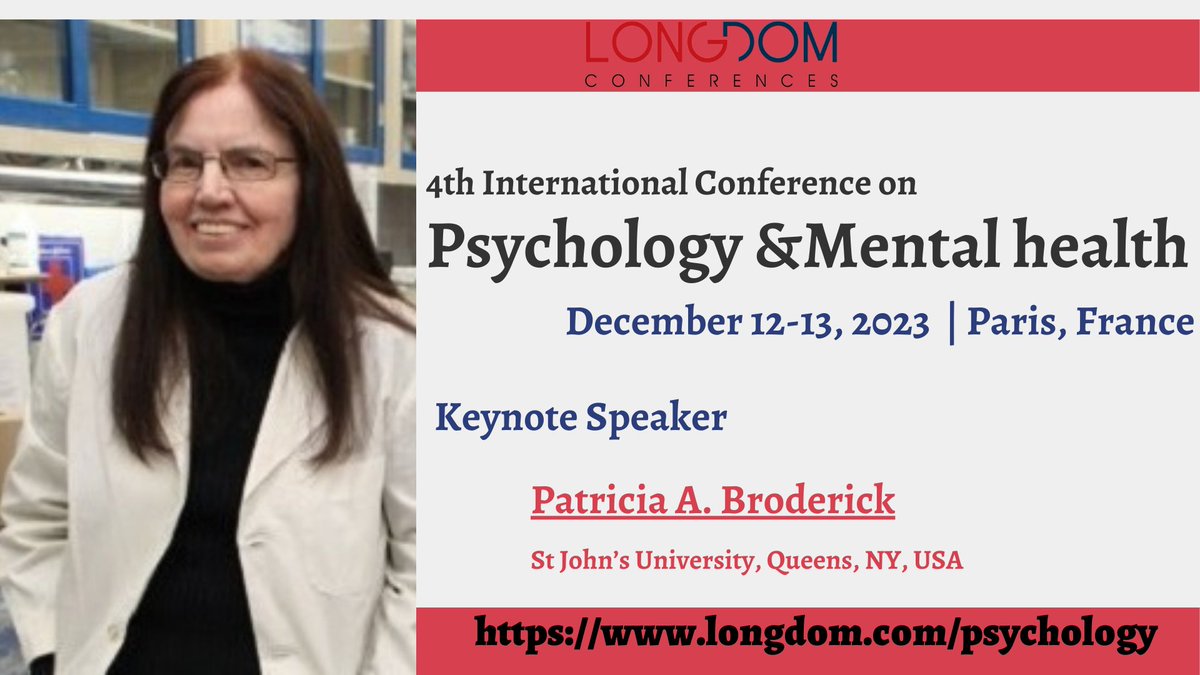 Meet our experts at International Conference on #Psychology &amp; #Mental_Health which is the globe to the prestigious event on December 12-13, 2022 in #Paris.
Website: lnkd.in/dQ4urGj4
Email: psychology@longdomglobal.com
WhatsApp us: +44 1656458219