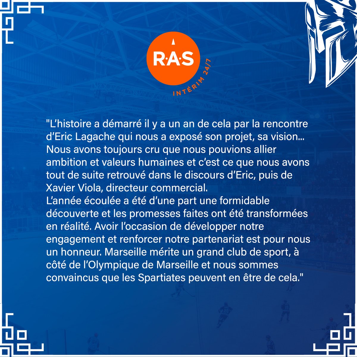 Spartiates de Marseille (@spartsmarseille) on Twitter photo 𝐏𝐀𝐑𝐓𝐄𝐍𝐀𝐈𝐑𝐄 𝐏𝐑𝐎𝐋𝐎𝐍𝐆𝐀𝐓𝐈𝐎𝐍 🙌
<a href="/ras_interim/">R.A.S Intérim</a> prolonge son partenariat avec les Spartiates pour la saison 2023-2024 🤝
#TousSpartiates 🔵⚪️ 𝐏𝐀𝐑𝐓𝐄𝐍𝐀𝐈𝐑𝐄 𝐏𝐑𝐎𝐋𝐎𝐍𝐆𝐀𝐓𝐈𝐎𝐍 🙌
<a href="/ras_interim/">R.A.S Intérim</a> prolonge son partenariat avec les Spartiates pour la saison 2023-2024 🤝
#TousSpartiates 🔵⚪️