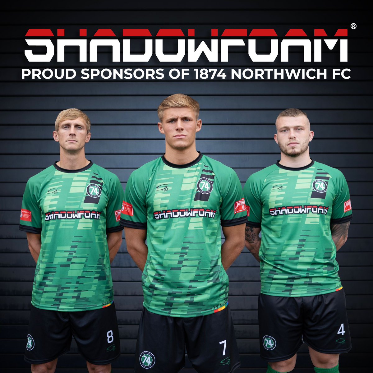 Press release: New home kit sponsorship for 1874 Northwich FC.
 
1874 Northwich FC are delighted to announce our new 2-year first-team kit sponsorship agreement with local business Shadow Foam Ltd. (shadowfoam.com)
 
<a href="/ShadowFoam/">Shadow Foam®</a>, based locally in Anderton supplies