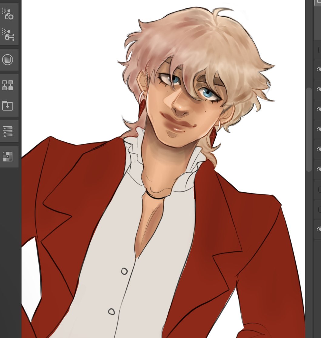 「the most anime tae ever #wip #taehyung」|🐺Bell - 🧑‍🚀 COMMISSIONS OPENのイラスト
