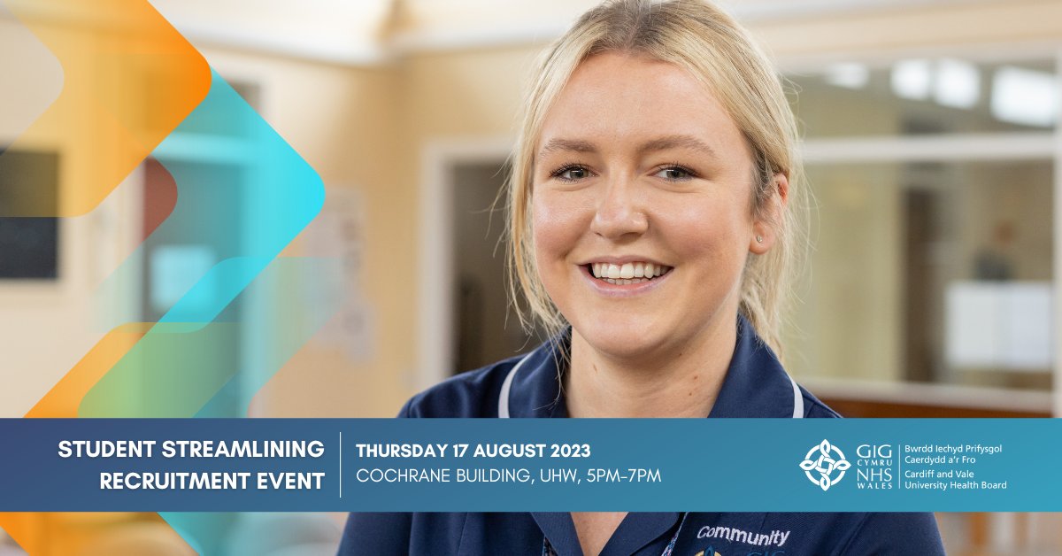 Our Summer Student Streamlining Event is a great opportunity to find out more about what Cardiff and Vale University Health Board has to offer.

Read more: orlo.uk/TQ95p