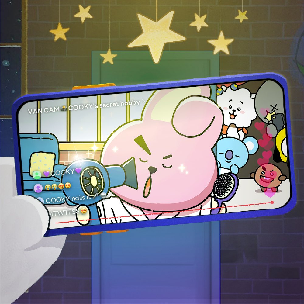 On sleepless nights, nothing soothes like COOKY's voice 🎧🩷  #BT21 #COOKY #VAN #CAM #LIVE #night #superstar