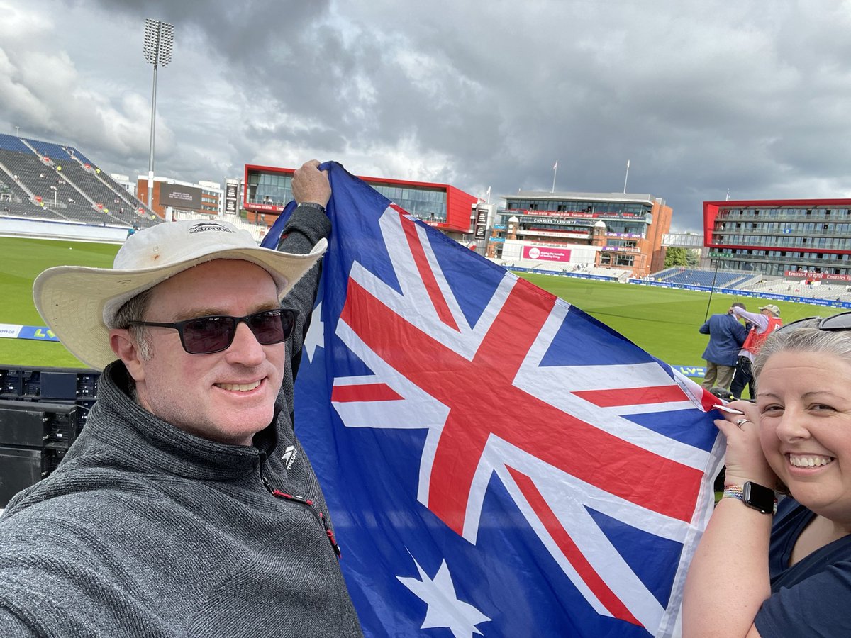 As the self declared “official” Glazebury CC delegation to the Old Trafford Ashes, we say that GCC are 100% behind the Aussies to finish off England! #AUSvsENG #Ashes2023 #cheshirecricket #carefulwhoknowsyourpassword