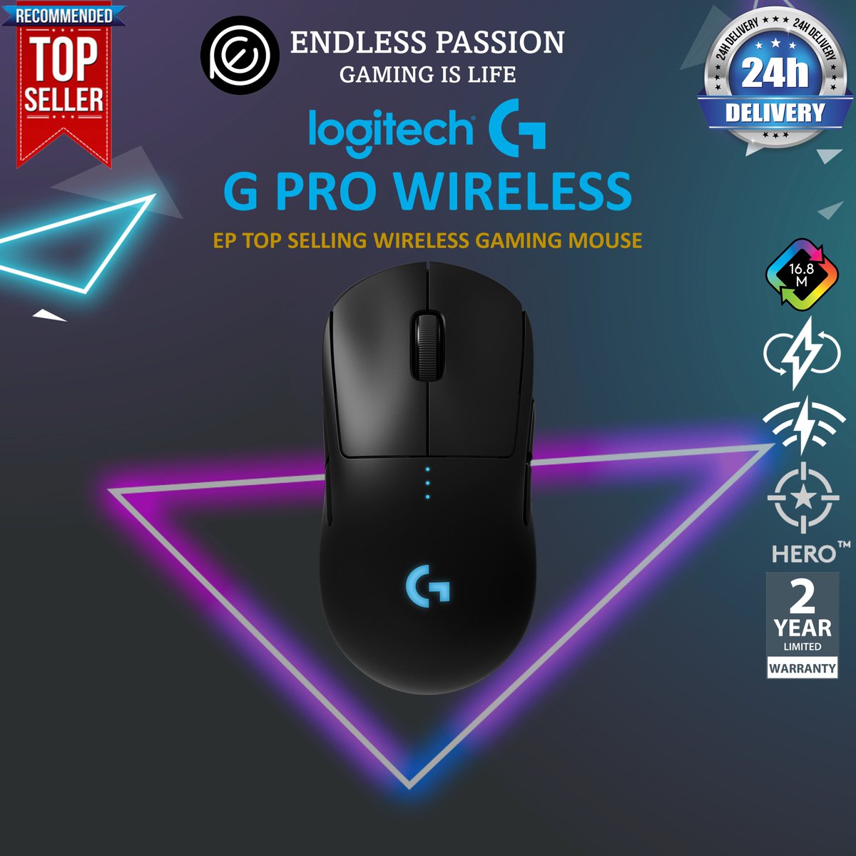 Introducing the Logitech G Pro Wireless Gaming Mouse! 🖱️

• Ultralightweight design at just 63 grams⚡️
• HERO 16K sensor with 16,000 DPI🎯
• 1 ms report rate💨
• 70 hours battery life🔋

Chcek it Out!🔗amzn.to/44w3CyX

#gaming #mouse #wireless #logitech #gamingmouse