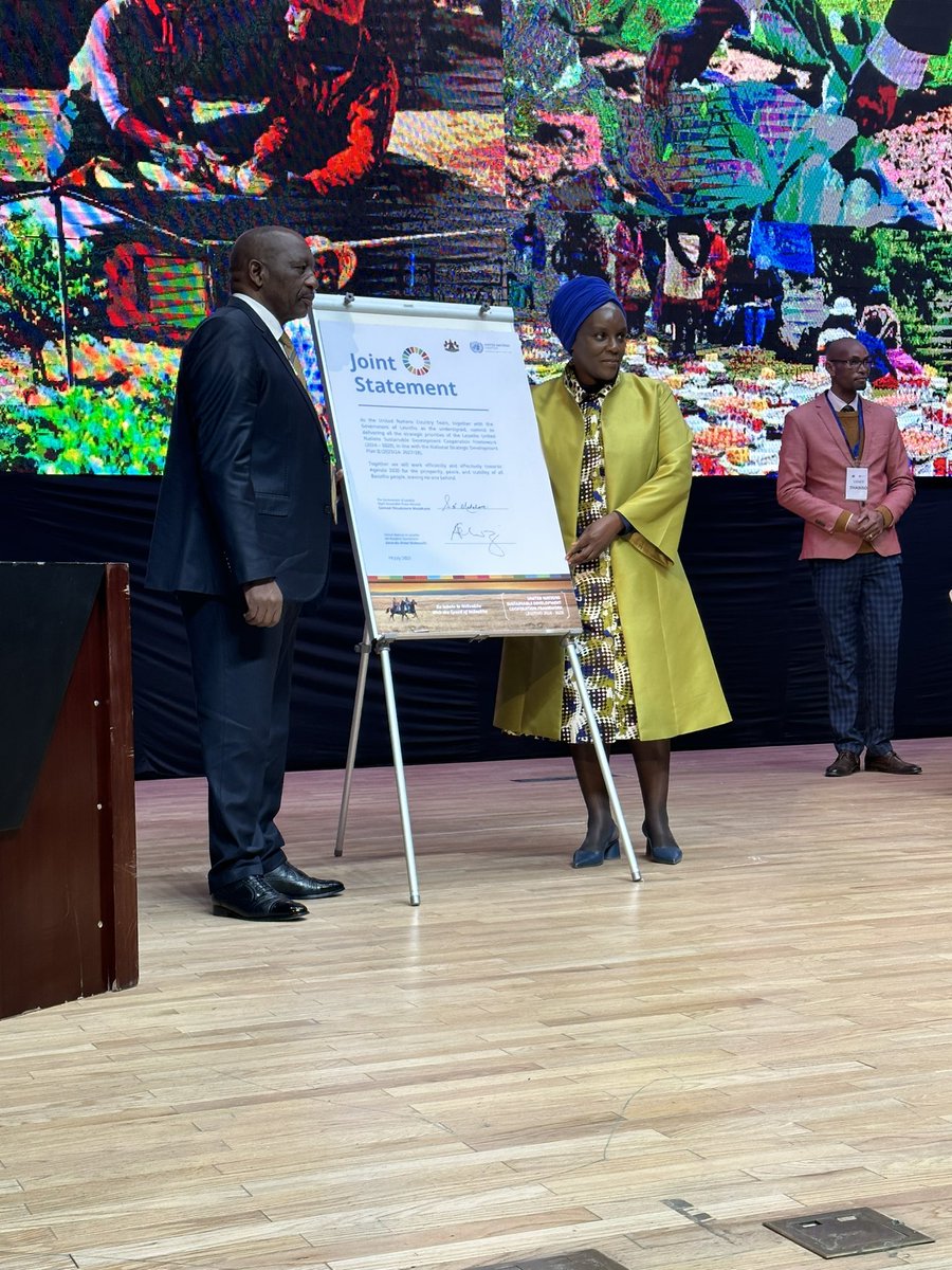 jonitokomusa's tweet image. “The Lesotho United Nations Sustainable Development Cooperation Framework 2024-28 reflects the Lesotho we want and is hereby launched” Right Honourable Prime Minister Sam Matekane