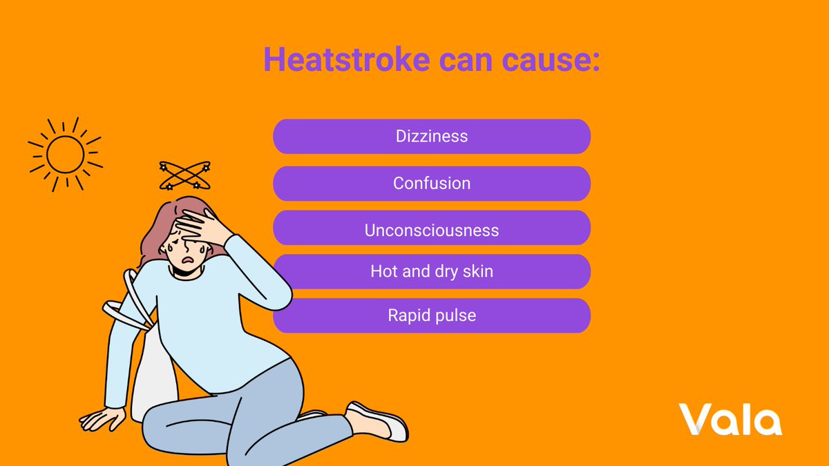 Take care this summer. Cool down by removing unnecessary clothing, drinking water, and using cool water to spray on the skin.

#ValaHealth #OnlineGP #HotWeather