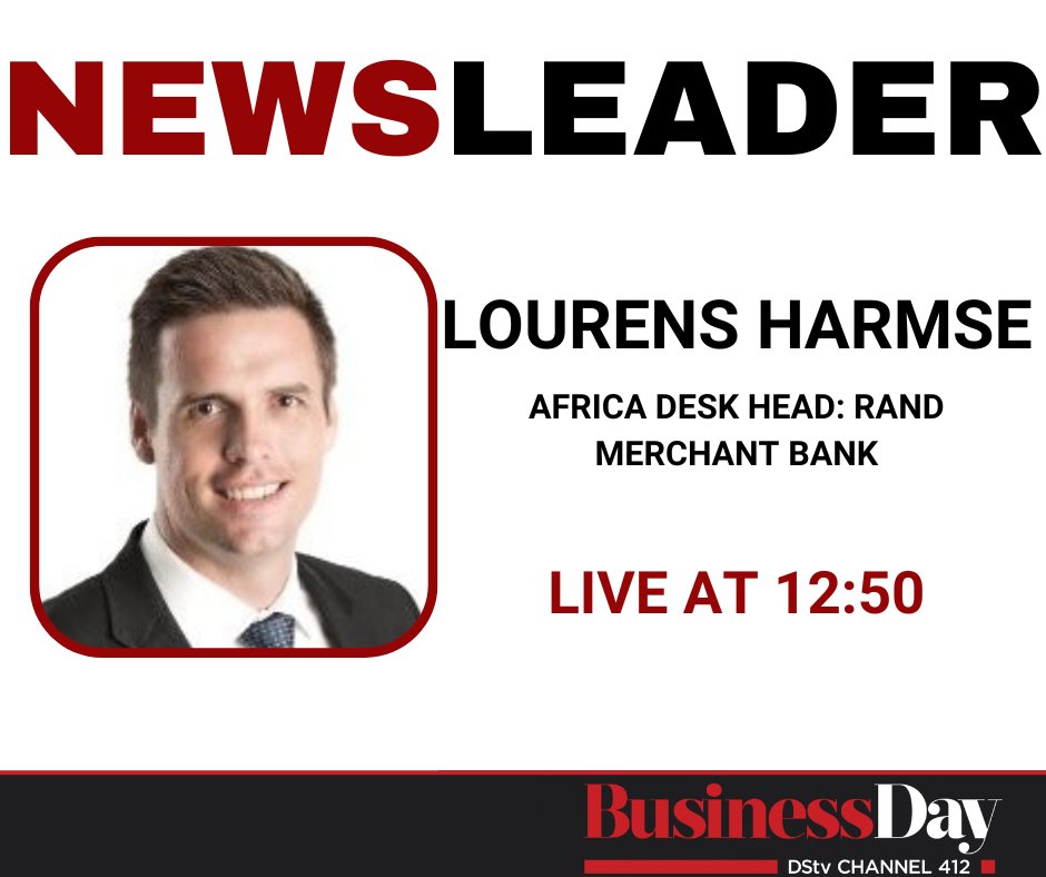 BusinessDayTV's tweet image. COMING UP ON #BUSINESSLUNCH:

We explore economic reforms and financial developments in African countries with Lourens Harmse, Africa Desk Head at @RMBCIB.

Do not miss it. 

Only on DSTV #Channel412 with @Nolu_MM