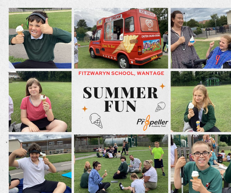 PropellerTrust's tweet image. Bringing Learning to Life
With the summer term coming to a close, Fitzwaryn School enjoyed bringing an ice cream van to school - offering an opportunity for pupils to rehearse communication skills in a real life scenario. #SENschool #PathwaysThroughLife #CommunicationSkills